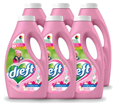 Produktbild von 6 x Dreft Flüssigwaschmittel Delicate & Wool für Wolle und Feinwäsche - Vorteilspackung - 6 Stücke
