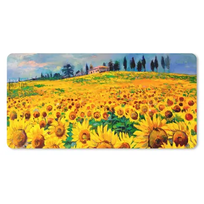 Produktbild von MuchoWow® Schreibtischunterlage Ölfarbe - Gemälde - Blumen - Sonnenblume 80x40 cm - XXL Mauspad - Gaming Mauspad