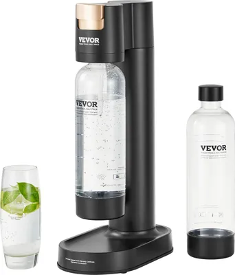 Produktbild von Výrobník perlivej vody VEVOR na domácu prípravu perlivej vody, 2 ks. 1litrové PET fľaše bez BPA, kompatibilné so skrutkovacími 60-litrovými CO2 fľašami (NIE sú súčasťou balenia)