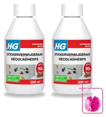 Produktbild von 2 x HG Stickerentferner - zum Entfernen von Aufklebern und Kleberesten - 300 ml - Sparpackung - 2 Stücke