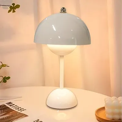Produktbild von Kabellos Nachttischlampen,LED Tischlampe,Touch Dimmbare kuppelförmige Tischleuchte,3 Lichtfarben Pilzlampe,Schreibtischlampe,Dekotischlampe,Weiß