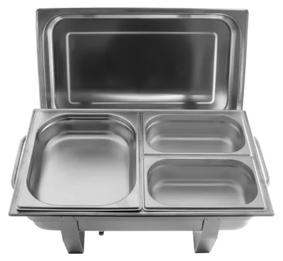 Produktbild von AcMax 12 tlg. SET Edelstahl Speisenwärmer Warmhaltebehälter Chafing Dish