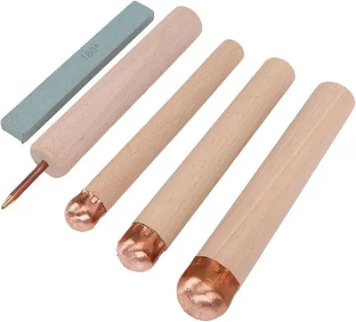 Imagen del producto de Kit de artesanía de obsidiana de alta eficiencia, diseñado para una durabilidad a largo plazo. Ideal para la creación de joyería con puntas de flecha. Materiales: madera maciza, cuero, cobre