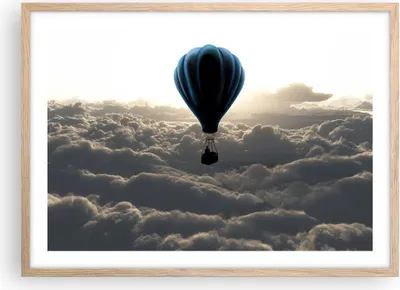 Produktbild von Gerahmtes Poster - Rahmen in heller Eiche - Wolke Ballon Himmel - 70x50 cm - Wand Bild - Wanddeko - Wandbilder - Wandposter - Bilderrahmen - Bilder - Kunstdruck - Wandbild - P2NAA70x50-3577