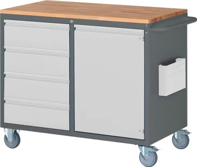Produktbild von STIER Montagewagen Premium mit 4 Schubladen und 1 Flügeltür BxTxH 1145x650x975 mm