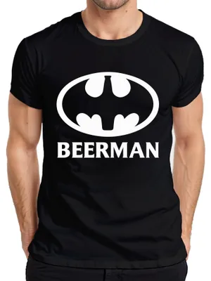 Immagine prodotto di Maglietta da uomo Beerman Beer Superhero Logo Party Gift Beer Lover Retro, nero, XL