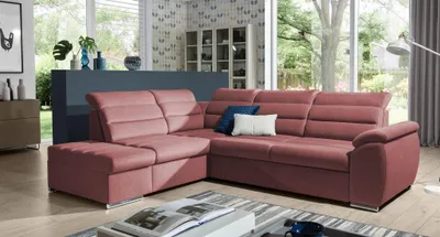 Produktbild von Ecksofa Schlafsofa Sofa PASCARA in Stoff Esito Altrosa Ottomane Links