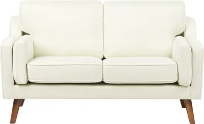 Produktbild von BELIANI 2-Sitzer Sofa Cremeweiß Stoffbezug mit Hohen Holzbeinen Dicke Sitz- und Rückenkissen Rundumbezug Modern Wohnzimmer Ausstattung Polstersofa