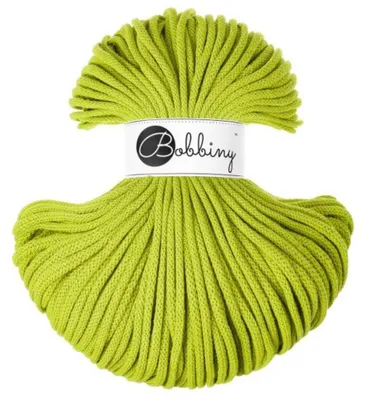Produktbild von Bobbiny Premium Baumwollseil, Dopamine Lime, 5mm, 100m - Nachhaltig &