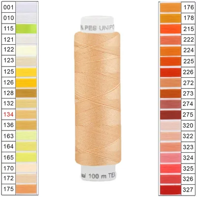 10 x 100m / 1 Spule Unipoly 120 TEX14x2 Polyester gelb