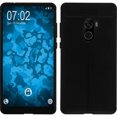Produktbild von PhoneNatic Case kompatibel mit Xiaomi Mi Mix 2 - schwarz Silikon Hülle Lederoptik Cover