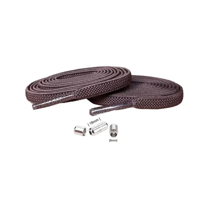 Produktbild von Elastische Schnürsenkel mit Metallkapseln: Schnürsenkel: Braun - Metallkapseln: Silber