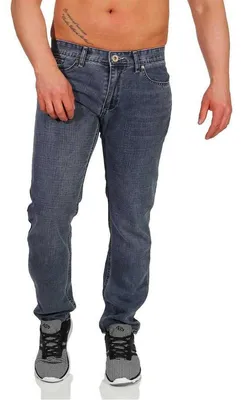 Produktbild von Herren Jeans Denim Hose Röhrenjeans Slim Fit ; Grau 38