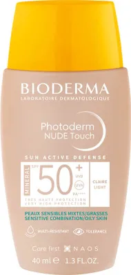 Immagine prodotto di Bioderma Photoderm Nude Touch Perfect Skin SPF 50+ Lozione solare di colore chiaro per pelli sensibili 40 ml