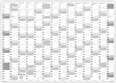 Produktbild von XL Wandkalender DIN A1 2027 gerollt (grau2) - Im DIN A1 Format mit extra großen Tageskästchen (Jahreskalender werden gerollt versendet)