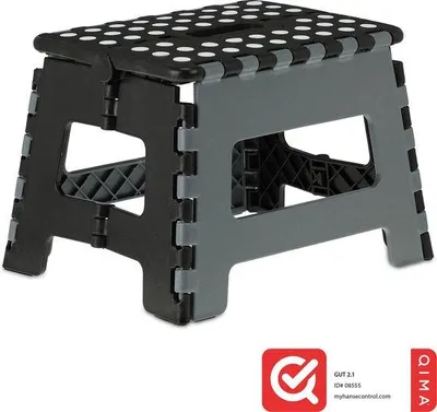 Produktbild von Famanu Hocker klappbar - 120 kg - Kunststoff - 22,5x32x25 cm - grau-schwarz