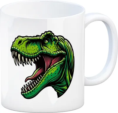 Produktbild von Grüner T-Rex Dinosaurier Kaffeebecher