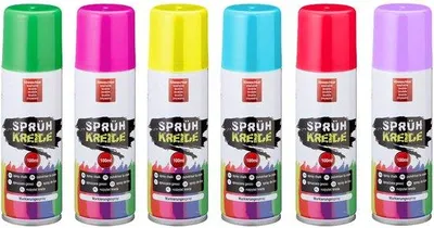 Produktbild von Sprayfarbe - 6 Farben Wasserlöslich - 100 ml pro Spraydose