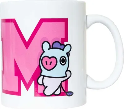 Produktbild von becher BT21 Mang junior 300 ml Keramik weiß/rosa