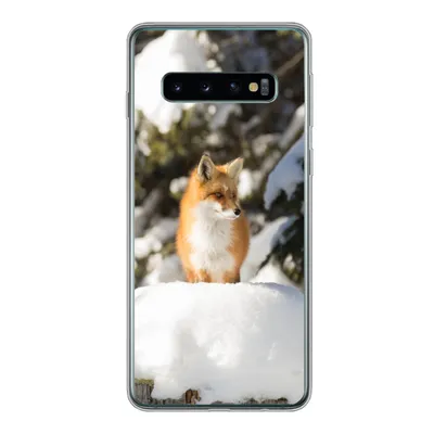 Produktbild von MuchoWow® Handyhülle Schutzhülle Hülle für Samsung Galaxy S10 Fuchs - Schnee - Baum Silikon Softcase Handy Hülle - Handytasche