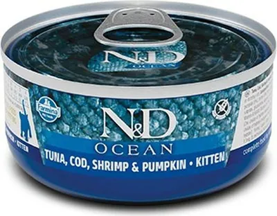 Produktbild von Farmina Nd Cat Ocean Thunfisch, Cod, Garnelen, Kürbis 70G
