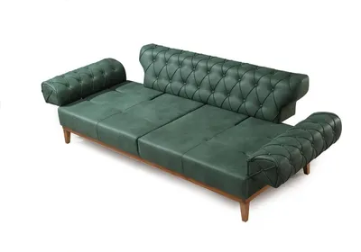 Image de Canapé Chesterfield 3 places Canapé 3 places Vert Nouveau textile Bois 220cm