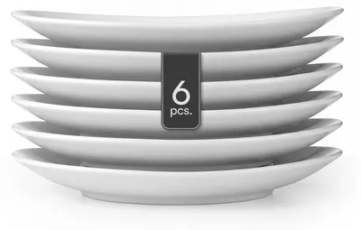 Produktbild von Speiseteller - Weiß - Porzellan - Ø 27 cm - oval - 6er Set