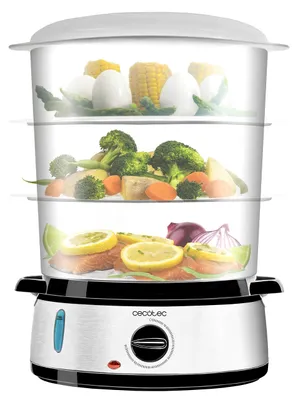 Produktbild von Cecotec Vapovita 3000 Inox, Schwarz, Edelstahl, Transparent, Freistehend, Drehregler, Vorderseite, 1 l, Mechanisch