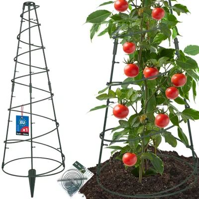 Obrázok produktu pre KOTARBAU® Modulárna opora na popínavé rastliny ⌀35 cm, kužeľovitá, výška 90 cm, mreža na popínavé rastliny a zeleninu, opora na paradajky, plastová opora na rastliny, zelená