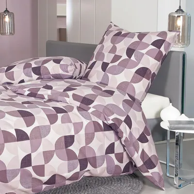 Produktbild von Janine Feinbiber Bettwäsche Davos 65121 lila beere 155x220 cm + 80x80 cm