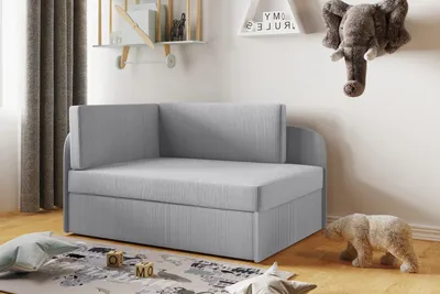 Produktbild von Kaiser Möbel Kinderbett Kindersofa mit schlaffinktion und bettkasten BETTY wachsendes Bett Links Grau