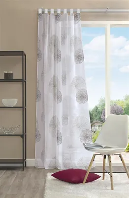 Produktbild von Home Wohnideen Schlaufenschal Voile Bedruckt Seiten Und Abschluss Gesäumt 100% Polyester 225 x 140 cm Rawlins Grau