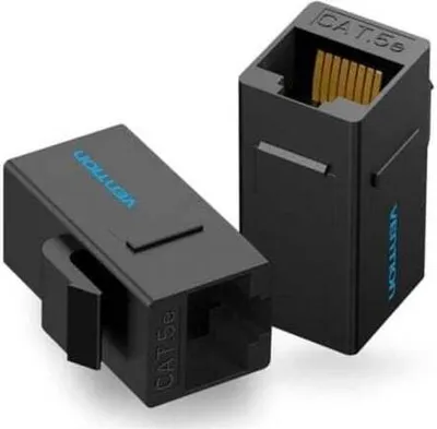 Obrázok produktu pre Vention VDD-B07-B, RJ-45, Čierna, Samica/Samica, Priamy, ABS, Cat5e