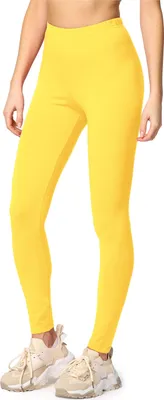 Produktbild von Merry Style Damen Lange Leggings aus Baumwolle MS10-198 (Gelb, M)