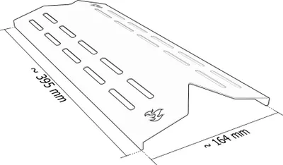 Produktbild von Gasgrill Brennerabdeckung passend für Landmann Triton 2.0 2.1 3.0 3.1 2015-, Farbe:3 Leisten Gebürstet Flame