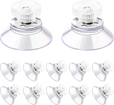 Obrázok produktu pre Balenie 12 prísaviek, 25 mm, Priehľadné PVC, M5 závit, pre domácnosť