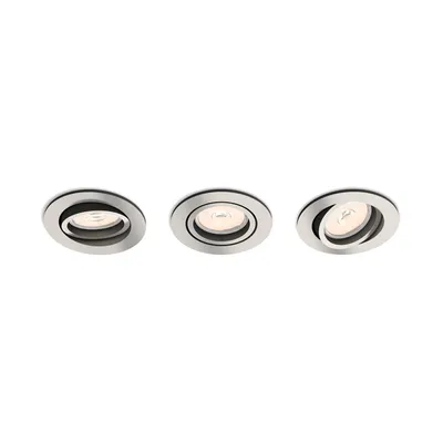 Image de Philips Spot encastrable Donegal, 3 pièces, culot GU10, rond, chrome mat