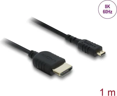 Image de Delock Câble coaxial HDMI haut débit HDMI mâle vers micro HDMI mâle 8K 60