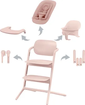 Produktbild von CYBEX Lemo 4-in-1, Multifunktions-Hochstuhl, Gepolsterter Sitz, Pink, Einfarbig, Aluminium, Kunststoff, 25 kg