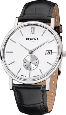 Produktbild von Regent Leder Herren Uhr GM-1451 Quarzuhr Armband schwarz D2URGM1451