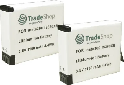 Produktbild von 2x Hochwertiger Li-Ion Akku 3,8V 1150mAh für Insta360 One X Ersatzakku 360° Kamera ersetzt IS360XB, PL903135VT, PL903135VT-S01, CINOXBT/A, CINOXBT