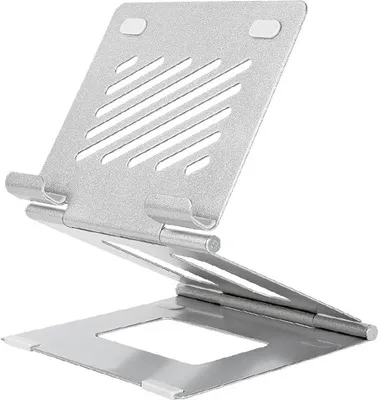 Image de Support universel pour tablette d'ordinateur portable, réglable et pratique à transporter, support de bureau, dissipation de la chaleur de l'ordinateur, argenté