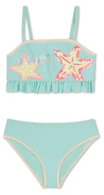 Immagine prodotto di Billieblush, costume da bagno per bambine, con stampa, color blu laguna, taglia 12 anni
