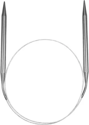 Image de Kit de tricot et de crochet - Aiguilles rondes en acier inoxydable de 8 mm pour les amateurs (80 cm) - Accessoires de tricot pratiques