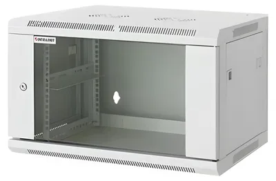 Produktbild von Intellinet 19" Wandverteiler, 20 HE, 994 (H) x 600 (B) x 600 (T) mm, vollständig montiert, grau, Wandmontiertes Regal, 20U, 60 kg, 38 kg, Grau
