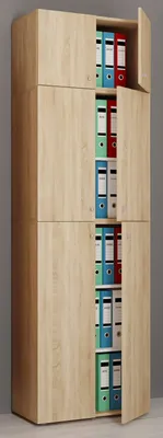 Produktbild von VCM XXL Büroschrank mit 5 Fächern und einem Aufsatz | moderner Aktenschrank mit Drehtüren | Maße ca. H. 223 x B. 70 x T. 39 cm – Lona 5-Fach