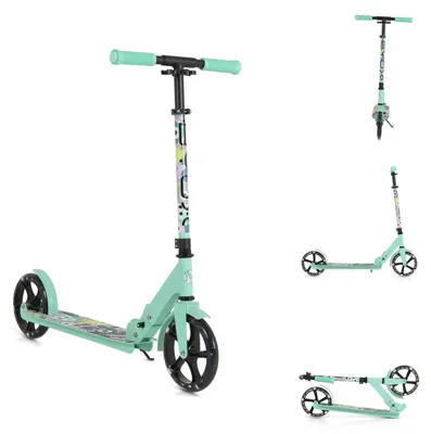 Produktbild von Byox Kinderroller Monster klappbar PolyurethanRäder LED ABEC-7 Ständer bis 100 kg grün