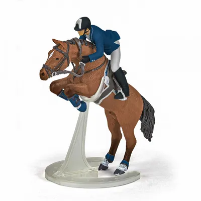 Image de Papo Horses Cheval de saut d'obstacles avec son cavalier 51562