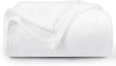 Immagine prodotto di Coperta da divano, 150x200 cm, in pile di flanella, bianca, per il soggiorno