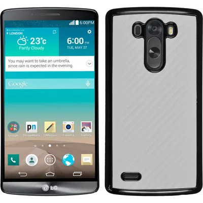 Produktbild von PhoneNatic Case kompatibel mit LG G3 - Hülle weiß Carbonoptik Hard-case + 2 Schutzfolien